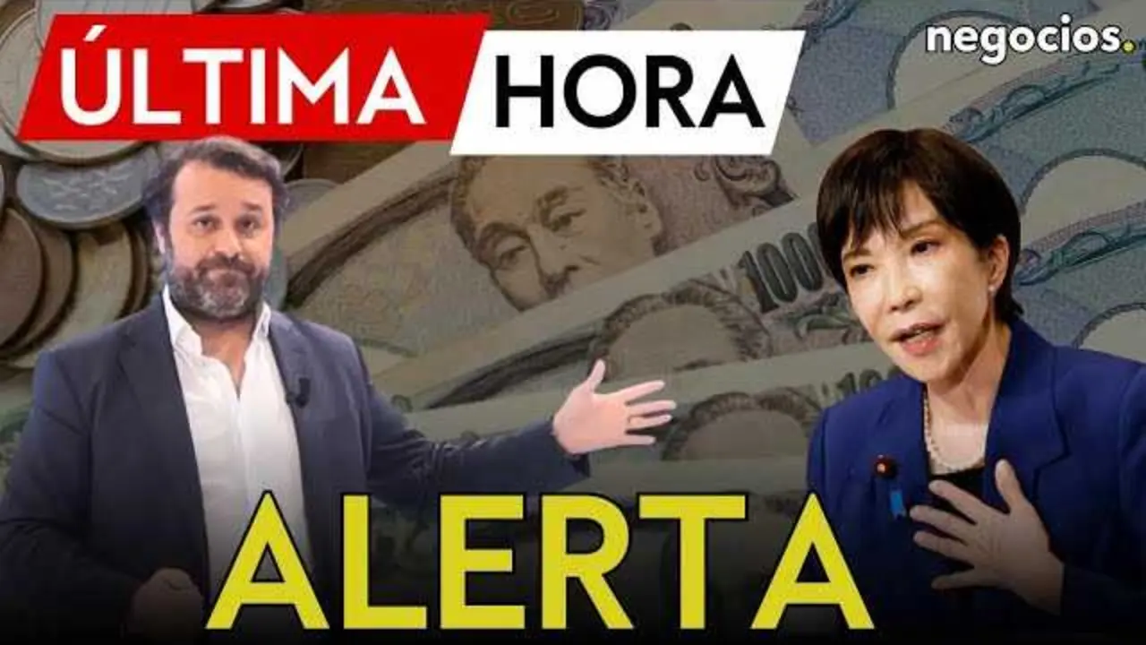 Gr&aacute;fico mostrando la subida repentina del yen japon&eacute;s frente al d&oacute;lar en las &uacute;ltimas horas.<br>                        <br>                        <br>                        <br>                      