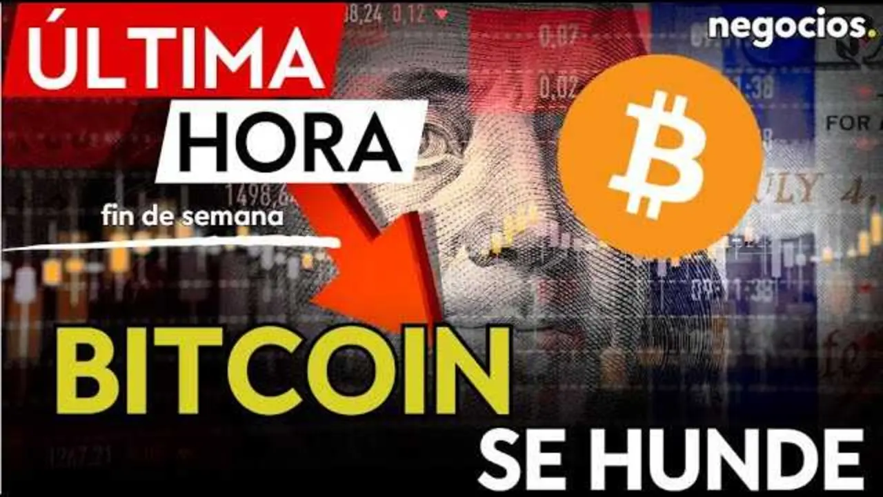 Gr&aacute;fico de ca&iacute;da en el valor de Bitcoin y Ethereum con fondo de mapa de Oriente Medio<br>                        <br>                        <br>                        <br>                      