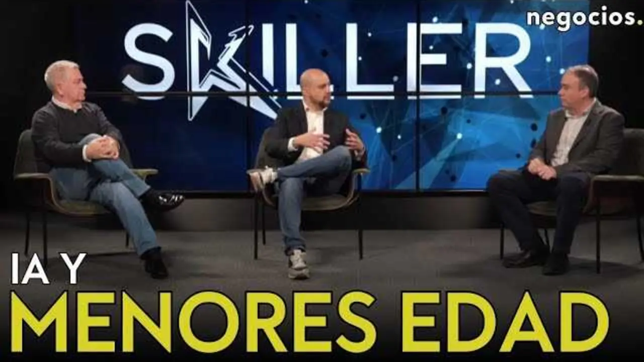 Imagen en miniatura del v&iacute;deo titulado 'La batalla real de la IA en los menores de edad' mostrando el logo de Negocios TV y una escena de la charla.<br>                        <br>                        <br>                        <br>                      