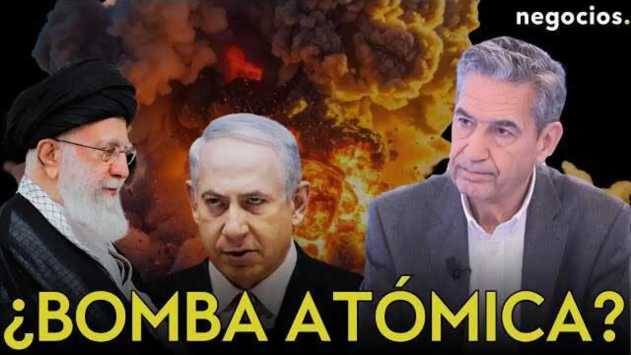 Captura de pantalla del v&iacute;deo de Negocios TV donde Juan Antonio de Castro analiza la tensi&oacute;n geopol&iacute;tica entre Israel e Ir&aacute;n.<br>                        <br>                        <br>                        <br>                      