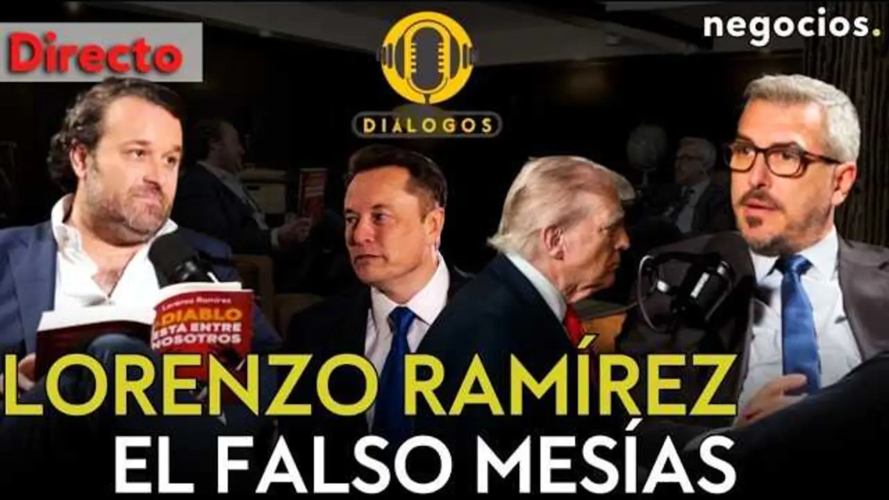 Lorenzo Ram&iacute;rez durante la entrevista en Negocios TV, con gr&aacute;ficos econ&oacute;micos y fondos que evocan el poder corporativo y la influencia global.<br>                        <br>                        <br>                        <br>                      