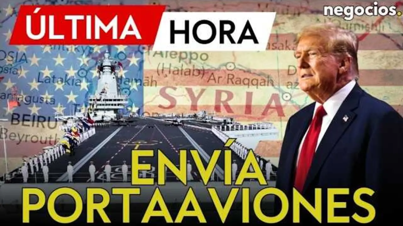 El portaaviones USS George Bush en maniobras navales, s&iacute;mbolo del despliegue militar estadounidense en Oriente Medio.<br>                        <br>                        <br>                        <br>                      