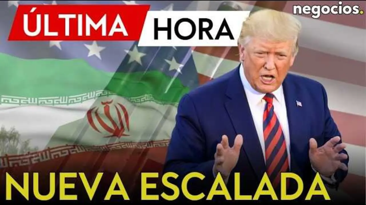 Captura de pantalla del v&iacute;deo de Negocios TV donde se anuncia la destrucci&oacute;n del programa nuclear iran&iacute; y se muestra un bombardero B-2 en vuelo.<br>                        <br>                        <br>                        <br>                      