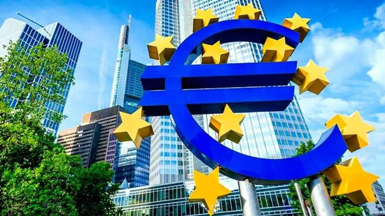 FRANKFURT AM MAIN, GERMANY - May 30, 2014: Euro sign in Frankfurt am Main, Germany. Frankfurt is the largest city in the German state of Hesse.