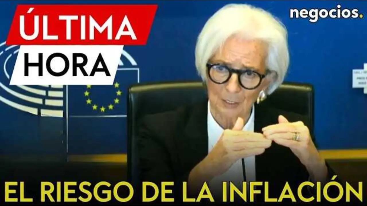 Christine Lagarde durante la intervenci&oacute;n del Banco Central Europeo sobre inflaci&oacute;n y econom&iacute;a europea<br>                        <br>                        <br>                        <br>                      