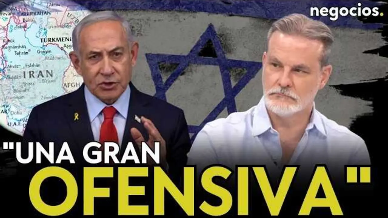 Captura del v&iacute;deo de Negocios TV que analiza la posible ofensiva de Ir&aacute;n y su impacto en Israel.<br>                        <br>                        <br>                        <br>                      