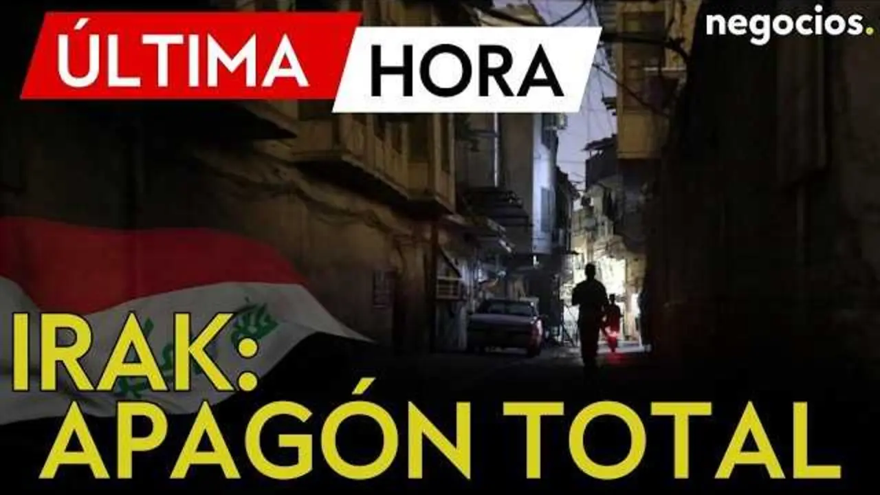 Vista nocturna de una ciudad en Irak a oscuras debido al apag&oacute;n total que afecta a todo el pa&iacute;s.<br>                        <br>                        <br>                        <br>                      