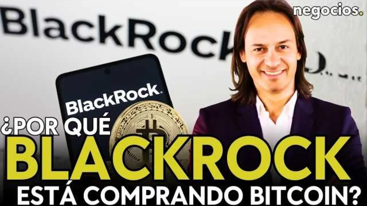 Miniatura del v&iacute;deo donde se muestra el logo de BlackRock y referencia visual a Bitcoin y ETFs.<br>                        <br>                        <br>                        <br>                      