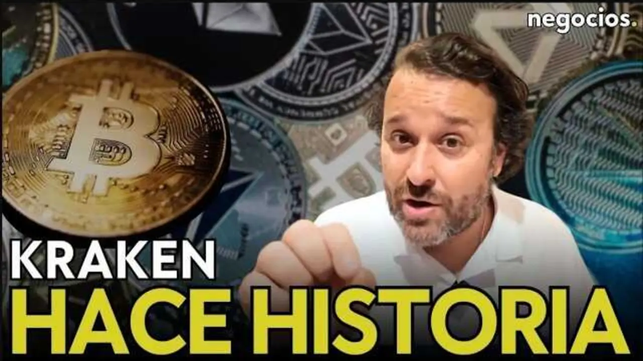 Pantallazo del video de Negocios TV que explica la entrada hist&oacute;rica de Kraken al sistema de la Reserva Federal.<br>                        <br>                        <br>                        <br>                      