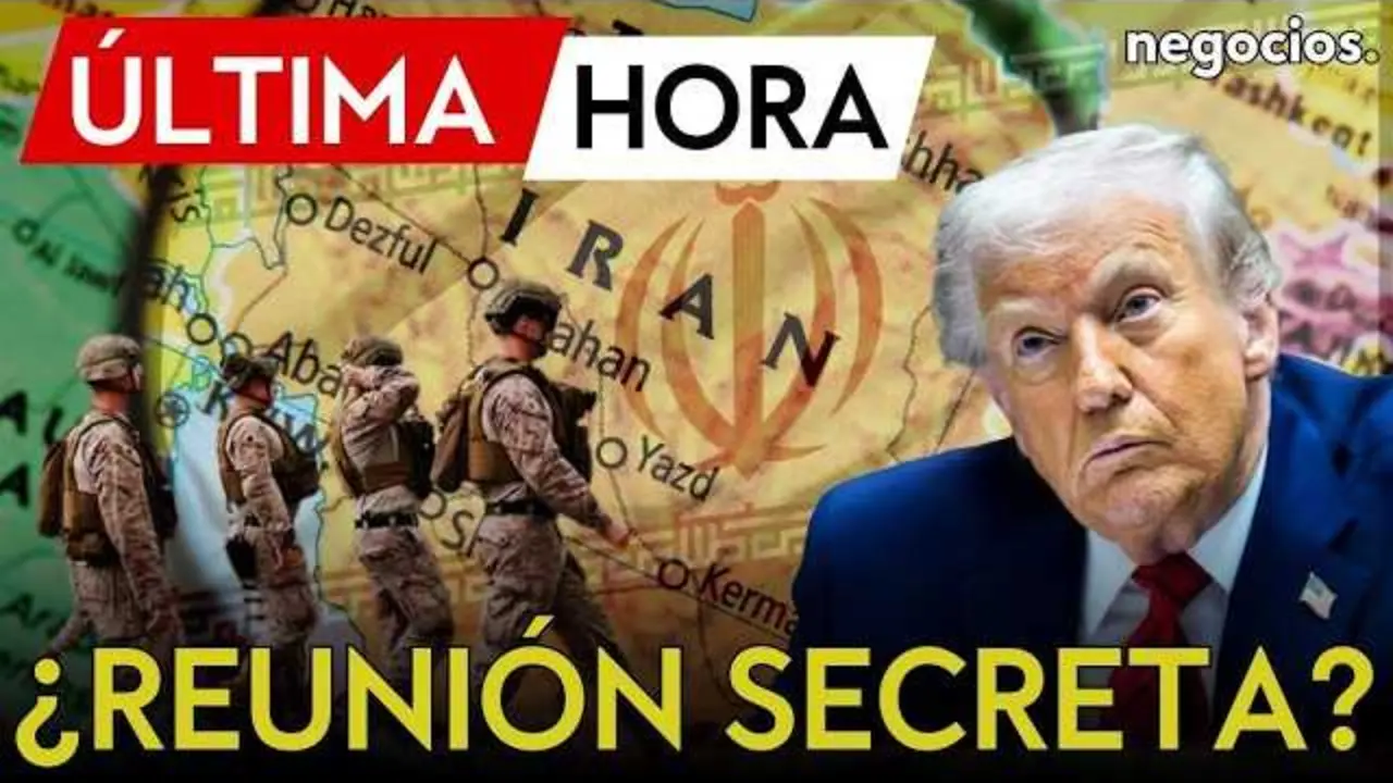 Donald Trump en una reuni&oacute;n oficial, simbolizando la tensi&oacute;n pol&iacute;tica y militar entre Estados Unidos e Ir&aacute;n.<br>                        <br>                        <br>                        <br>                      