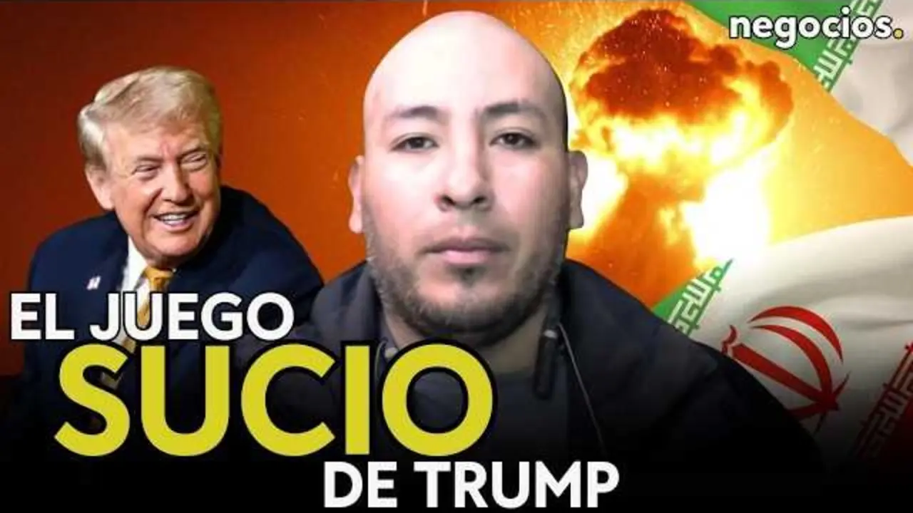 Fotograf&iacute;a del presidente Donald Trump con un mapa geopol&iacute;tico del Medio Oriente, destacando el estrecho de Ormuz.<br>                        <br>                        <br>                        <br>                      