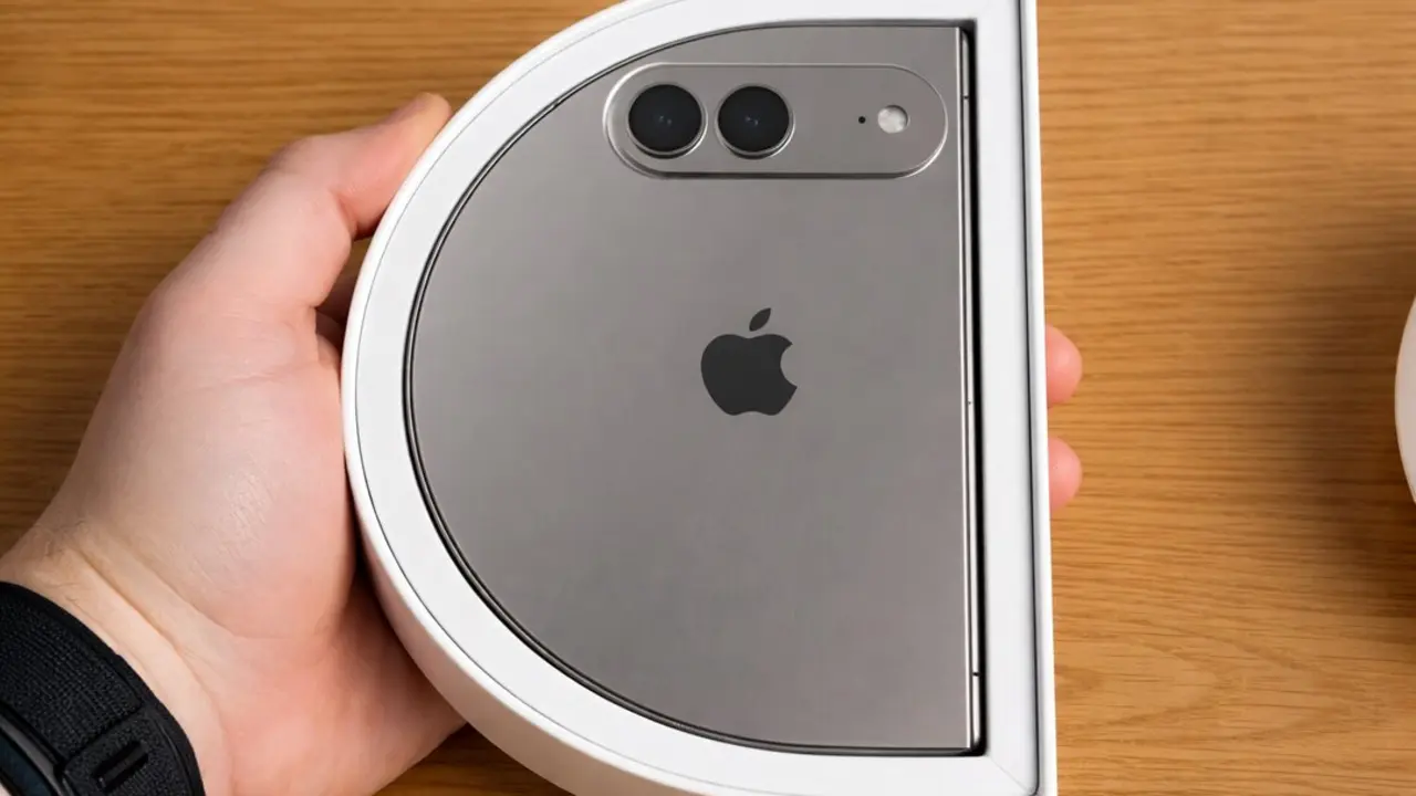 El presunto iPhone plegable y circular. Foto: TikTok.