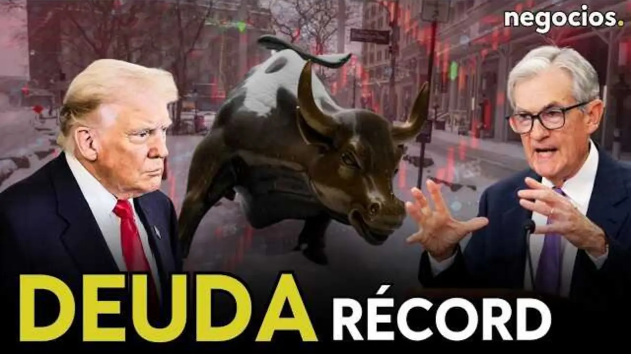 Gr&aacute;fico ilustrativo que muestra la evoluci&oacute;n creciente de la deuda p&uacute;blica de Estados Unidos, destacando la cifra r&eacute;cord de 39 billones de d&oacute;lares.<br>                        <br>                        <br>                        <br>                      