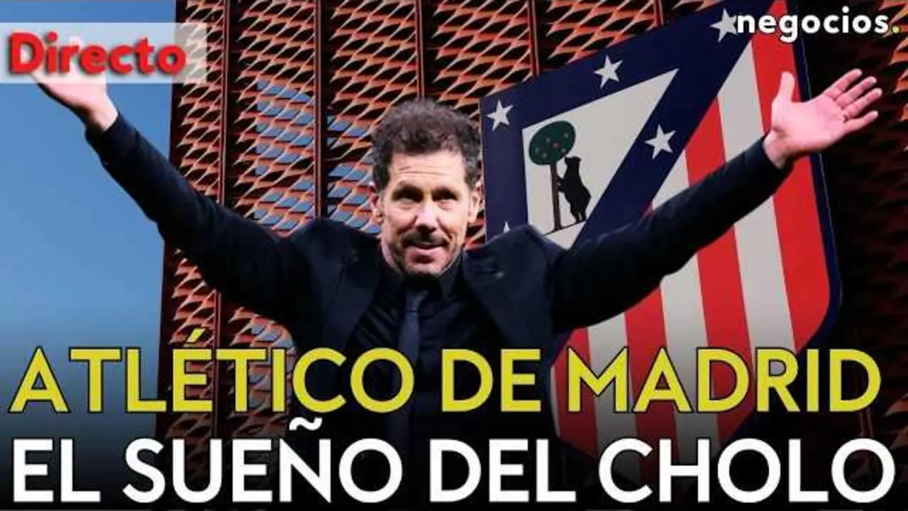 Diego Pablo Simeone durante la rueda de prensa previa al partido del Atl&eacute;tico de Madrid contra el Bar&ccedil;a en la Champions League.<br>                        <br>                        <br>                        <br>                      