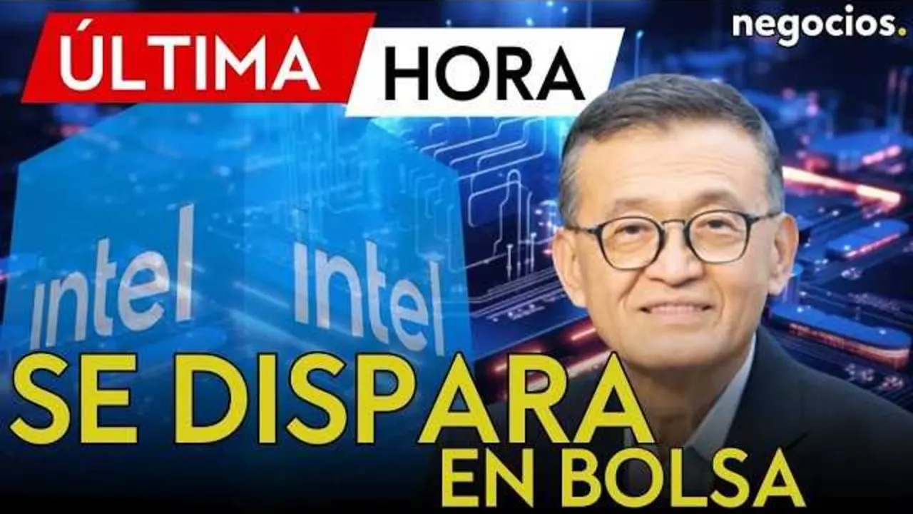 Gr&aacute;fico de las acciones de Intel en el Nasdaq mostrando una subida abrupta tras la presentaci&oacute;n de resultados<br>                        <br>                        <br>                        <br>                      