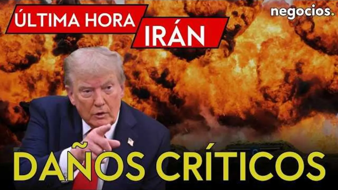 Captura del v&iacute;deo de Negocios TV mostrando un mapa de Oriente Medio y bases militares en zonas de conflicto entre Ir&aacute;n y Estados Unidos<br>                        <br>                        <br>                        <br>                      