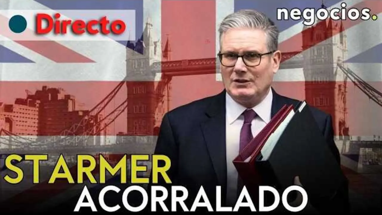 Keir Starmer durante su comparecencia en Downing Street en un momento de crisis pol&iacute;tica en Reino Unido.<br>                        <br>                        <br>                        <br>                      