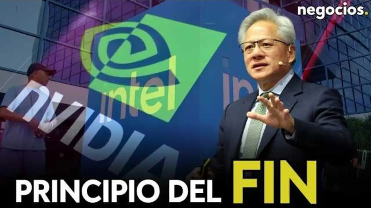Gr&aacute;fico burs&aacute;til mostrando la tendencia alcista del Nasdaq y referencias a Intel y NVIDIA en el contexto del mercado tecnol&oacute;gico<br>                        <br>                        <br>                        <br>                      