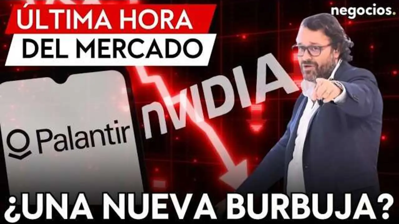 Thumbnail del video con gr&aacute;ficos que comparan la burbuja puntocom y el mercado contempor&aacute;neo, destacando figuras como Michael Burry en contexto financiero.<br>                        <br>                        <br>                        <br>                      