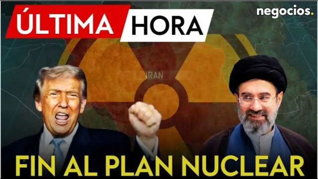 Imagen capturada del v&iacute;deo donde Donald Trump anuncia el cese total del programa nuclear iran&iacute;.<br>                        <br>                        <br>                        <br>                      