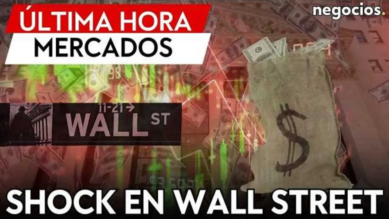 Gr&aacute;ficos de mercados financieros mostrando fluctuaciones en Wall Street, sobrepuestos a im&aacute;genes de oro y bonos - Representaci&oacute;n visual de la tensi&oacute;n econ&oacute;mica actual.<br>                        <br>                        <br>                        <br>                      
