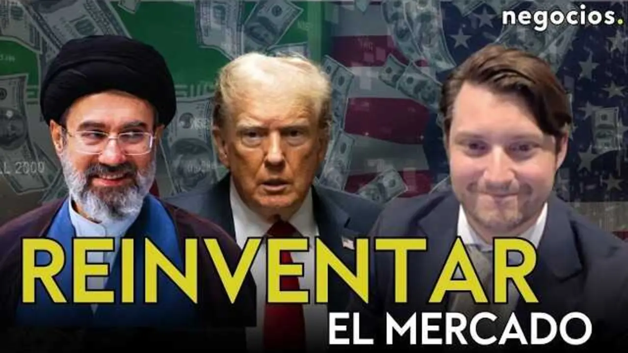 James Latimer-Butler, estratega de AllianceBernstein, durante su an&aacute;lisis sobre mercados emergentes y geopol&iacute;tica en Negocios TV, con gr&aacute;ficos y mapas del comercio mundial de fondo.<br>                        <br>                        <br>                        <br>                      