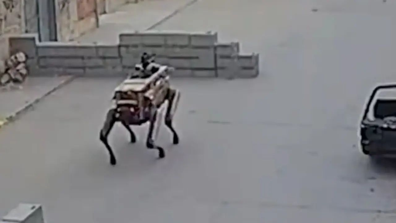 Los perros robot con ametralladoras.