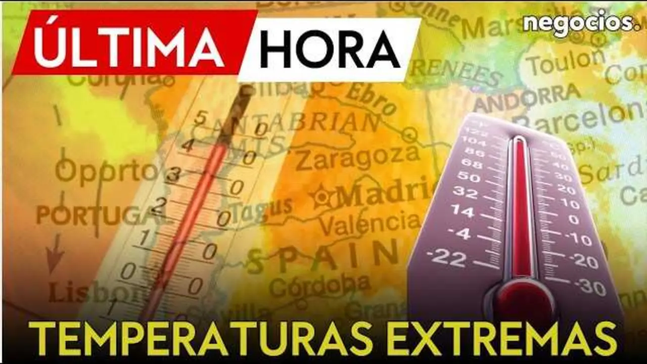 Mapa t&eacute;rmico de Espa&ntilde;a mostrando zonas afectadas por temperaturas extremas y anomal&iacute;as marinas en mayo de 2026.<br>                        <br>                        <br>                        <br>                      