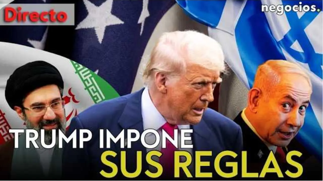 Thumbnail que muestra la Casa Blanca, con referencias visuales a Donald Trump y emblemas de Ir&aacute;n e Israel superpuestos, simbolizando la tensi&oacute;n diplom&aacute;tica.<br>                        <br>                        <br>                        <br>                      