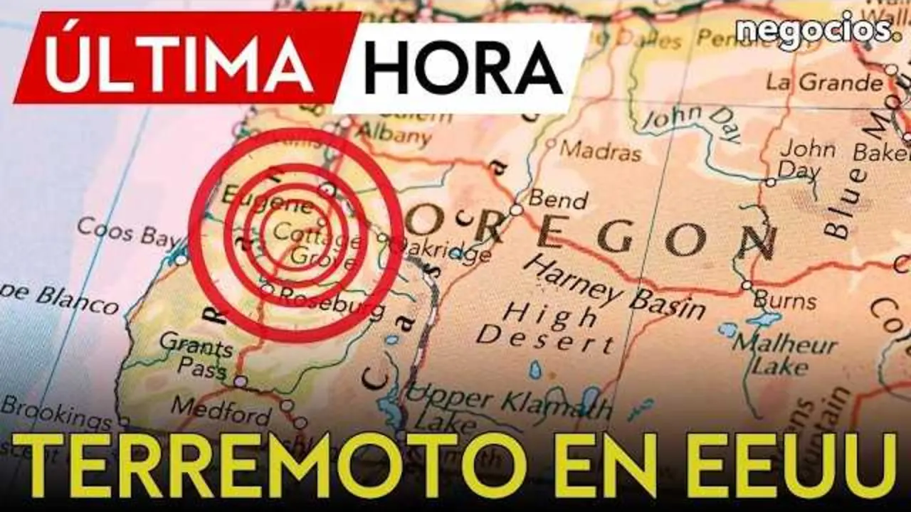 Vista satelital de la costa de Oreg&oacute;n y la zona afectada por el sismo en el Oc&eacute;ano Pac&iacute;fico<br>                        <br>                        <br>                        <br>                      