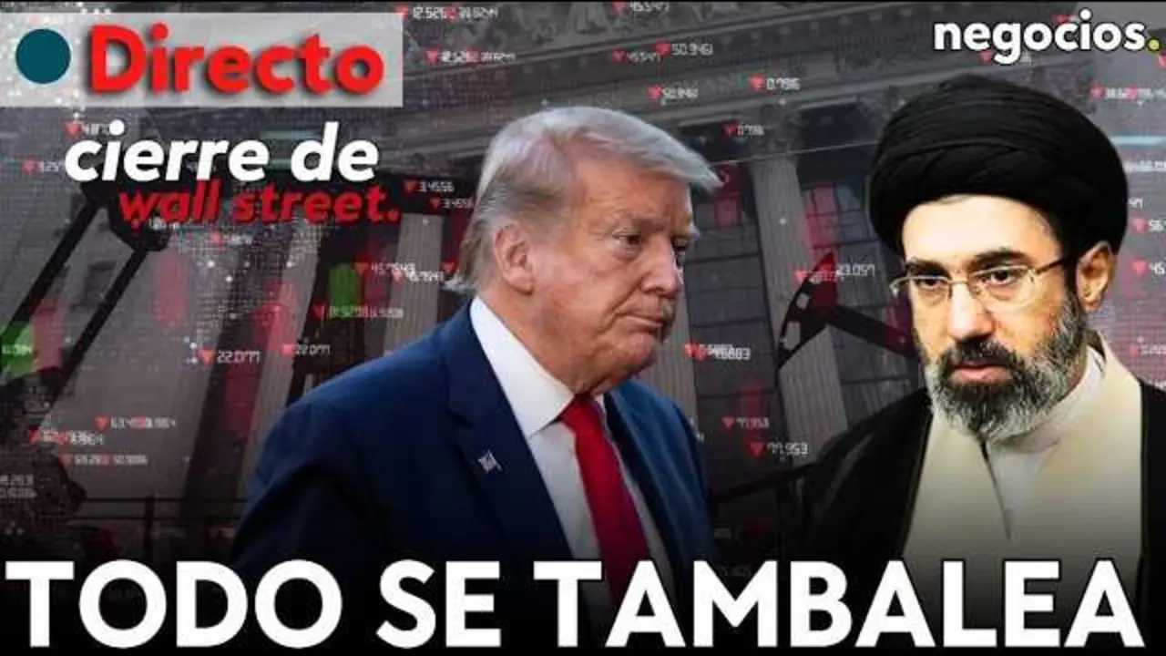 Gr&aacute;fica que muestra el comportamiento de los &iacute;ndices burs&aacute;tiles de Wall Street en un d&iacute;a marcado por la volatilidad y la presi&oacute;n geopol&iacute;tica.<br>                        <br>                        <br>                        <br>                      