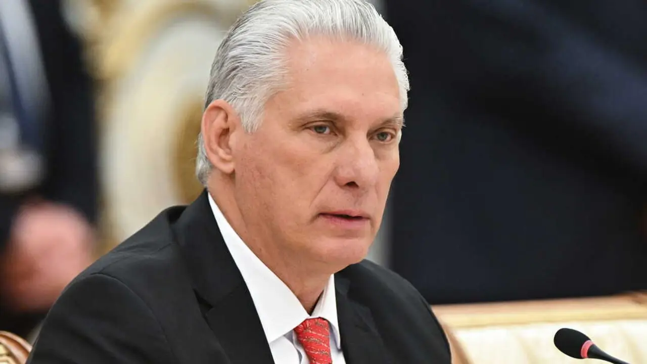 BELARUS, MINSK - JUNE 27, 2025: Miguel Diaz-Canel Bermude, President of Cuba, attends an expanded meeting of the Supreme Eurasian Economic Council at the Palace of Independence. Sergei Bobylev/TASS