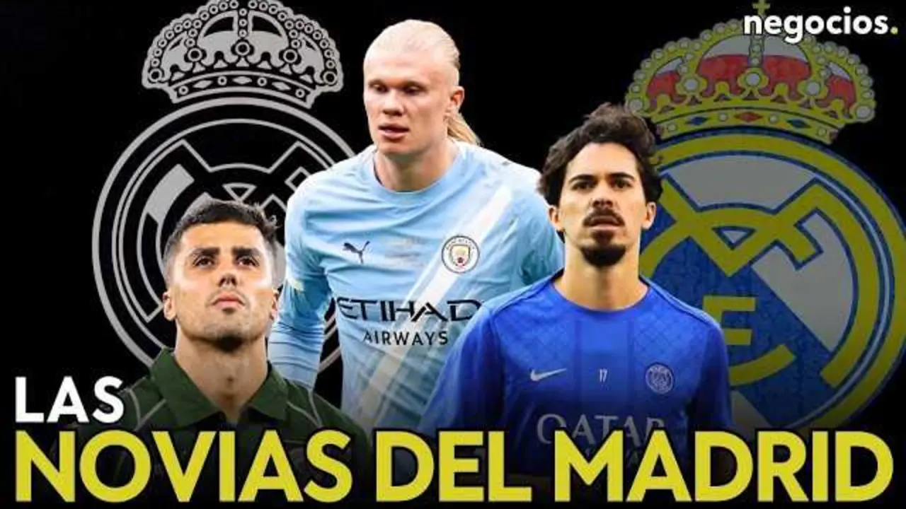 Imagen promocional del canal Negocios TV con un enfoque en el Real Madrid y su mercado de fichajes<br>                        <br>                        <br>                        <br>                      