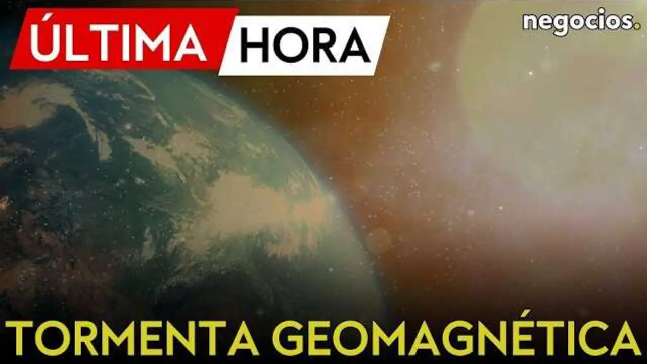 Imagen del v&iacute;deo que muestra el campo magn&eacute;tico terrestre afectado por una erupci&oacute;n solar captada por sat&eacute;lites.<br>                        <br>                        <br>                        <br>                      