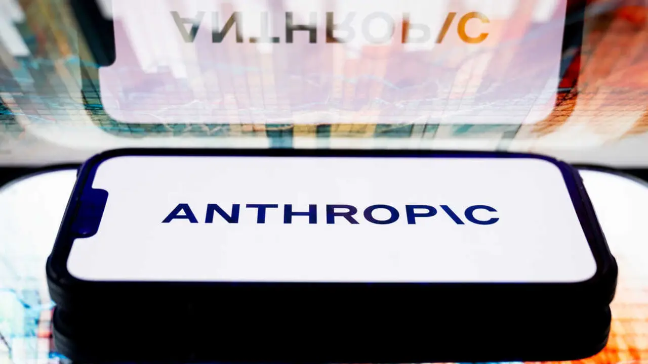 In this photo illustration, a Anthropic logo seen displayed on a smartphone.