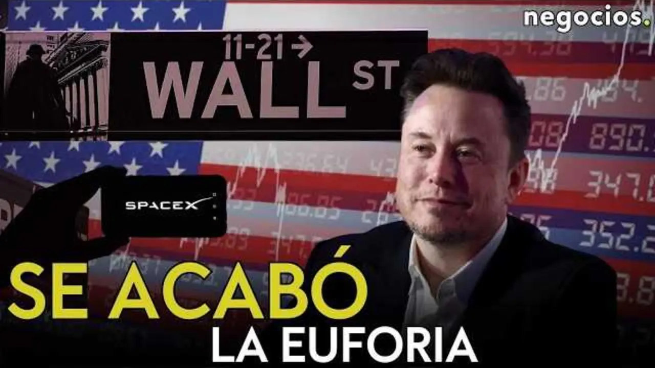 Gr&aacute;fica de la cotizaci&oacute;n de las acciones de SpaceX reflejando la ca&iacute;da brusca tras su debut burs&aacute;til<br>                        <br>                        <br>                        <br>                      