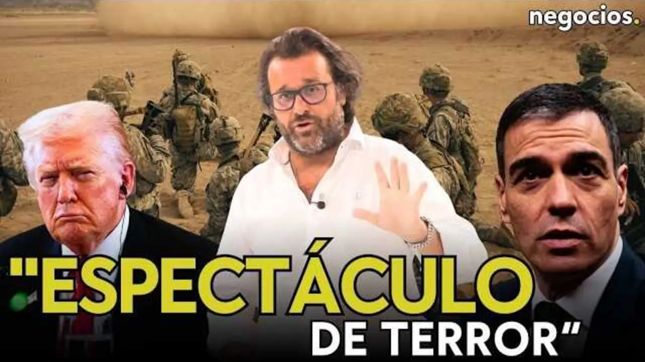 Thumbnail del v&iacute;deo en Youtube que muestra un montaje con im&aacute;genes de Trump, petroleras y banderas de EEUU y Espa&ntilde;a.<br>                        <br>                        <br>                        <br>                      