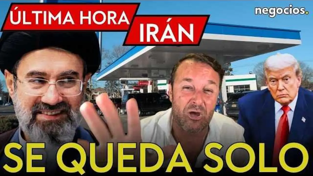 Captura del v&iacute;deo de Negocios TV que muestra el canal con noticias urgentes sobre la crisis de Ir&aacute;n y la gasolina.<br>                        <br>                        <br>                        <br>                      