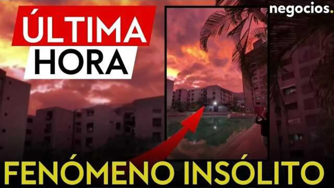 El cielo rojo sobre Caracas tras el terremoto, un fen&oacute;meno atmosf&eacute;rico denominado 'candilazo' potenciado por polvo en suspensi&oacute;n.<br>                        <br>                        <br>                        <br>                      