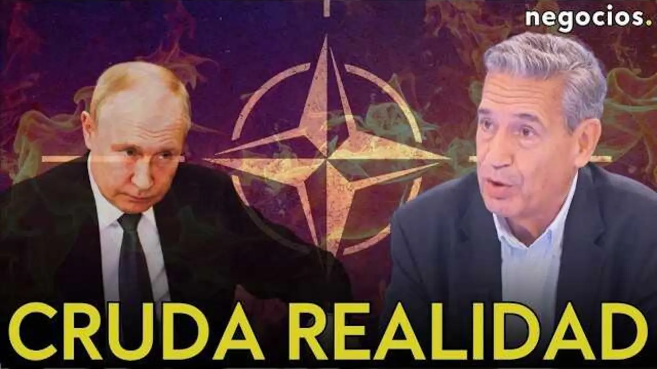 Juan Antonio de Castro durante la entrevista en Negocios TV analizando la realidad geopol&iacute;tica de Europa, Rusia y Estados Unidos<br>                        <br>                        <br>                        <br>                      