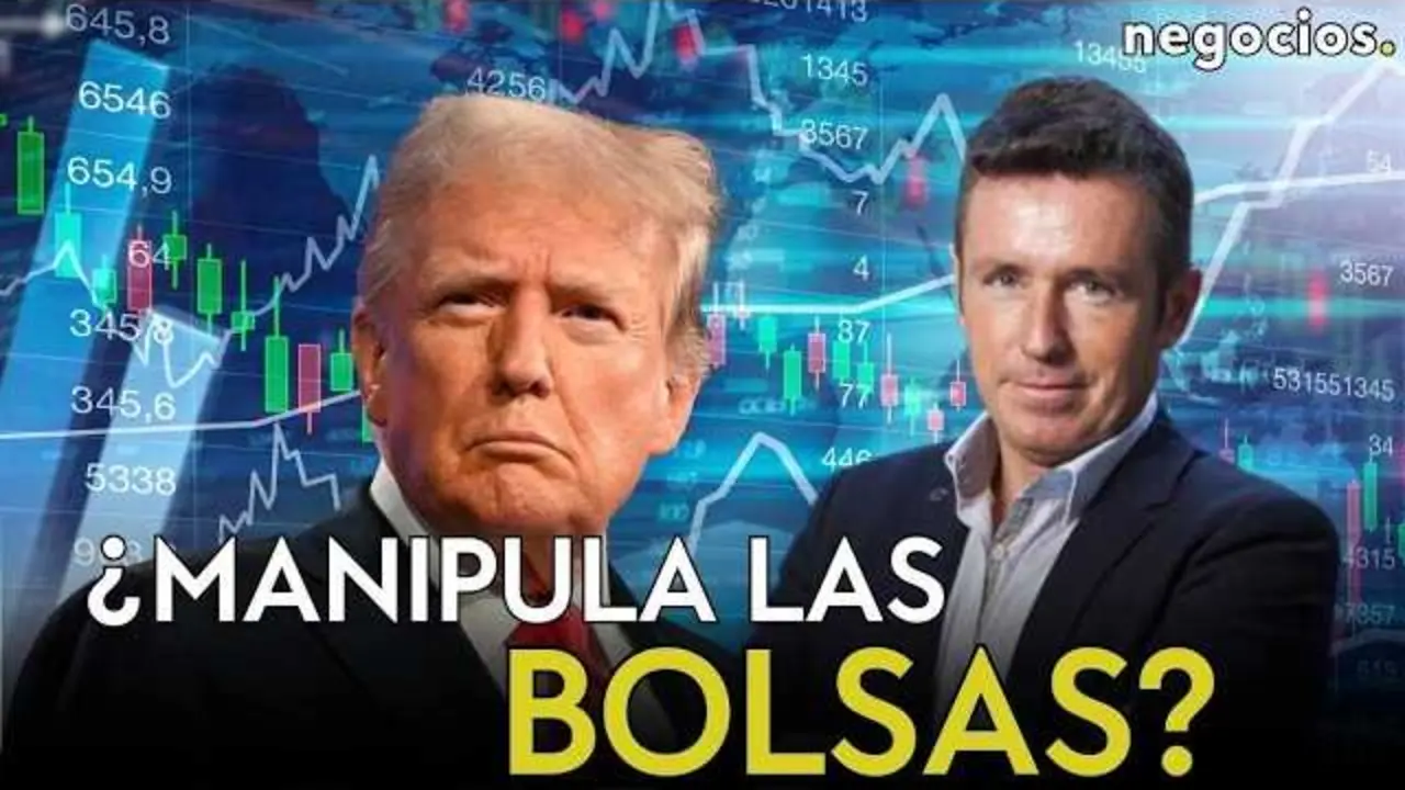 Ilustraci&oacute;n que muestra a Donald Trump con mapas de Medio Oriente y gr&aacute;ficos financieros de fondo, simbolizando la relaci&oacute;n entre conflictos geopol&iacute;ticos y mercados burs&aacute;tiles.<br>                        <br>                        <br>                        <br>                      
