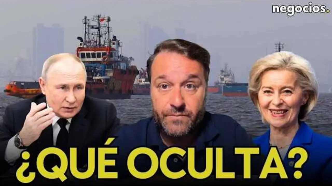 Thumbnail oficial del v&iacute;deo en YouTube que ilustra el informe sobre la Flota Oscura y las sanciones europeas a Rusia.<br>                        <br>                        <br>                        <br>                      