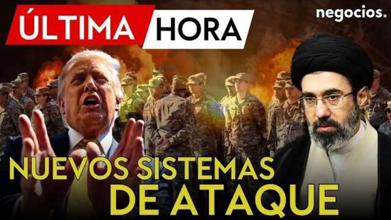 Captura del v&iacute;deo que muestra un dron militar sobre aguas del Golfo P&eacute;rsico durante la ofensiva contra objetivos iran&iacute;es.<br>                        <br>                        <br>                        <br>                      
