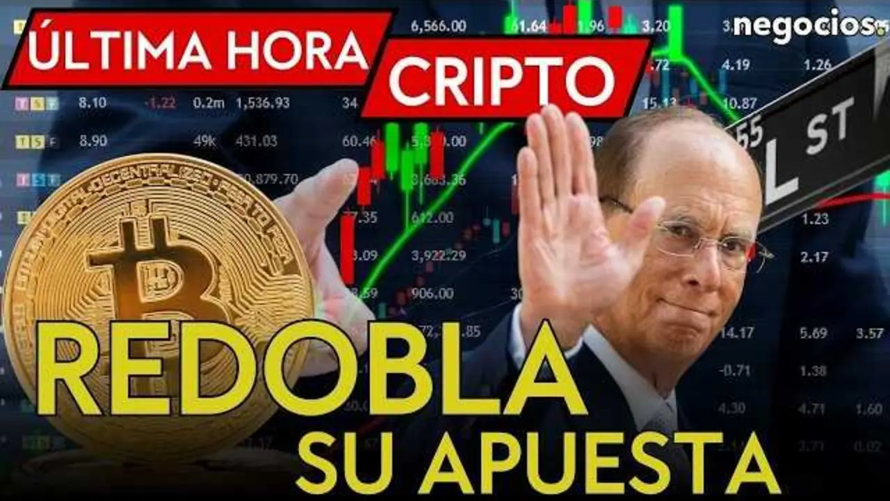 Captura de pantalla del v&iacute;deo de Negocios TV mostrando a Larry Fink durante el anuncio sobre BlackRock y Bitcoin.<br>                        <br>                        <br>                        <br>                      