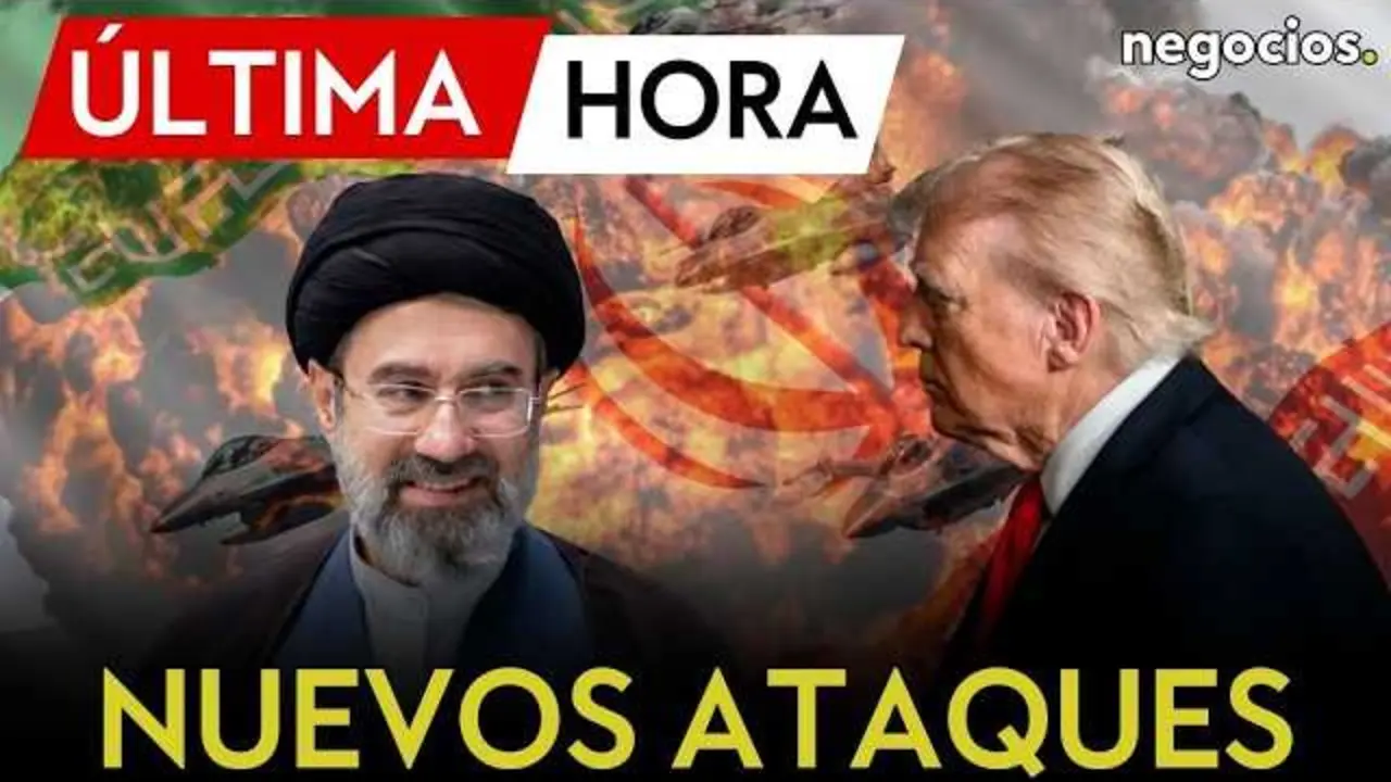 Imagen del thumbnail del v&iacute;deo oficial de Negocios TV mostrando una ofensiva a&eacute;rea en Oriente Medio<br>                        <br>                        <br>                        <br>                      