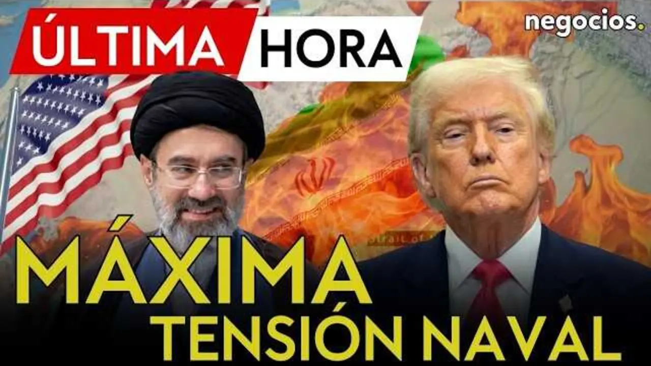 Imagen de cobertura del bloqueo naval y tensiones en el estrecho de Hormuz reflejado en mapa con rutas mar&iacute;timas estrat&eacute;gicas.<br>                        <br>                        <br>                        <br>                      
