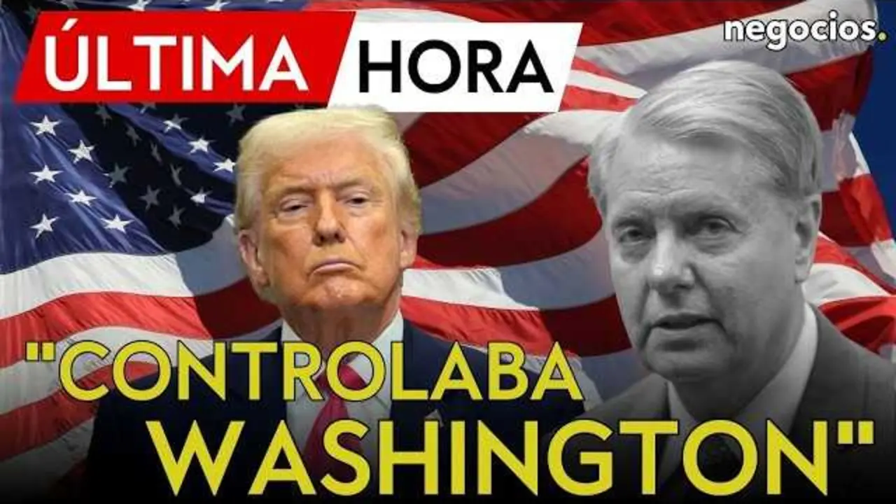 Captura de pantalla del v&iacute;deo donde Donald Trump rinde homenaje a Lindsey Graham durante su funeral.<br>                        <br>                        <br>                        <br>                      