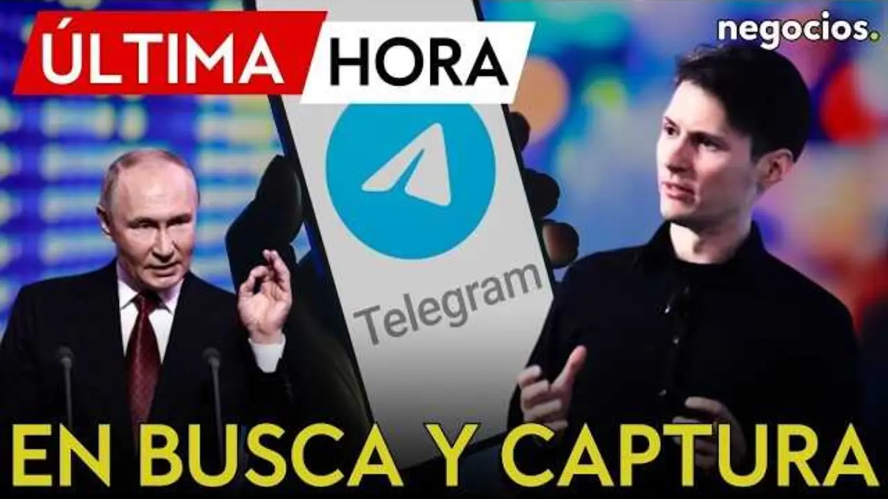 Fotograf&iacute;a de Pavel Durov, fundador de Telegram, con imagen de fondo del logotipo de Telegram y bandera de Rusia.<br>                        <br>                        <br>                        <br>                      