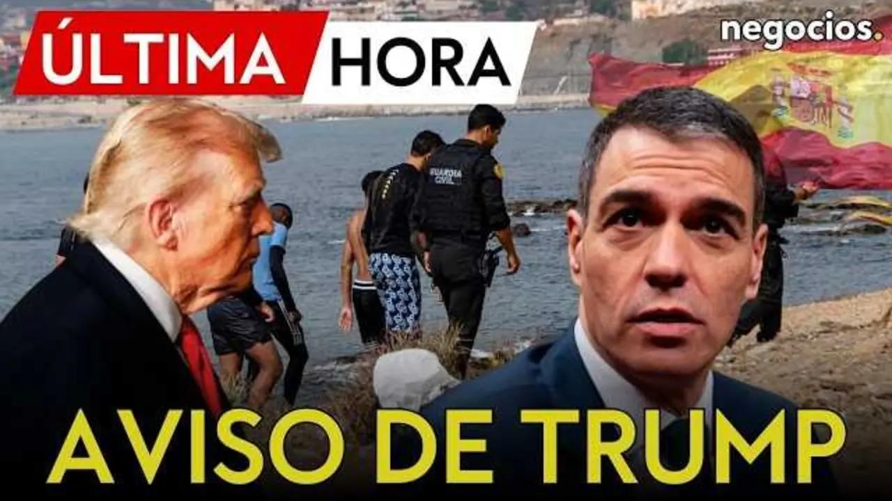 Imagen del video que muestra la entrada masiva de migrantes en Ceuta que motiv&oacute; la reacci&oacute;n del expresidente Donald Trump.<br>                        <br>                        <br>                        <br>                      