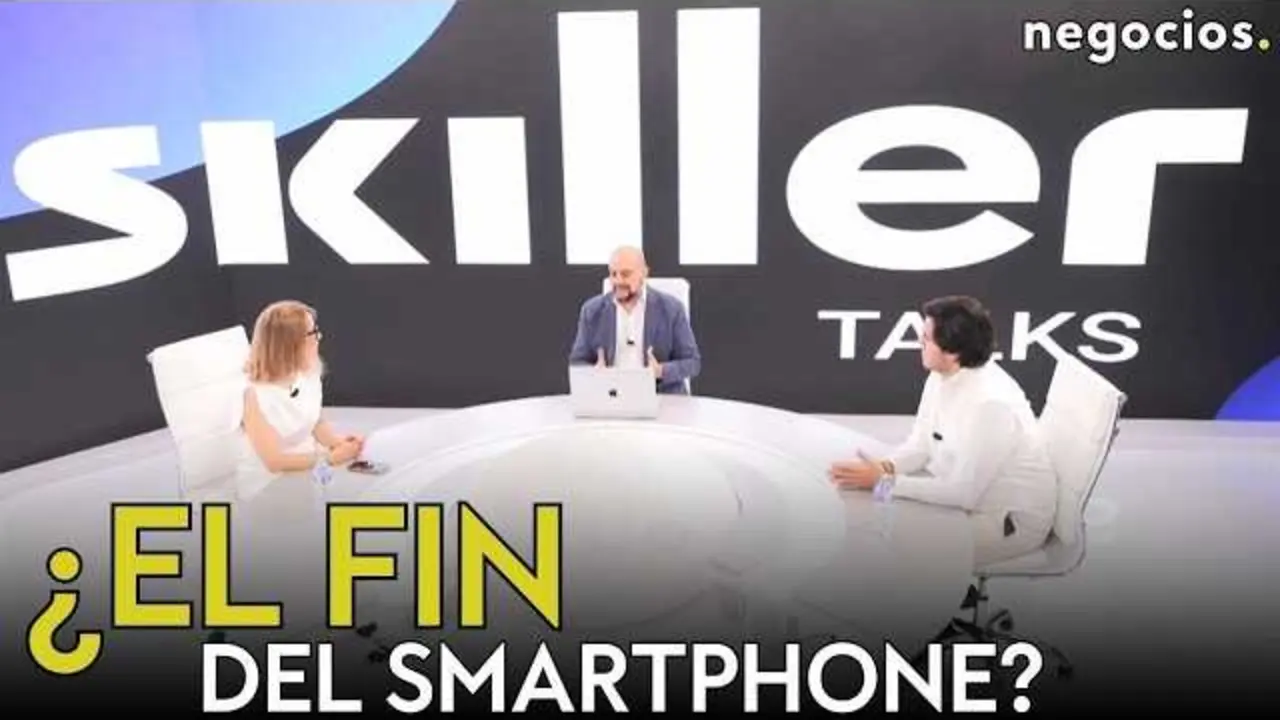 Imagen promocional con los invitados Esther Checa y Jorge Branger en el debate de Skiller Talks sobre IA y econom&iacute;a en Negocios TV.<br>                        <br>                        <br>                        <br>                      